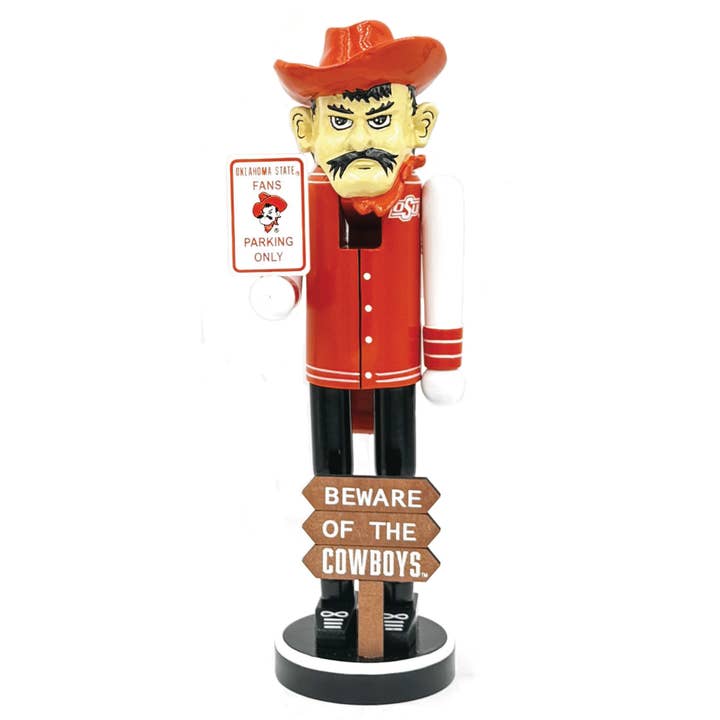 Santa’s Workshop Inc. - Wholesale Holiday Nutcracker - 12" Oklahoma State Beware of the Cowboys Nutcracker