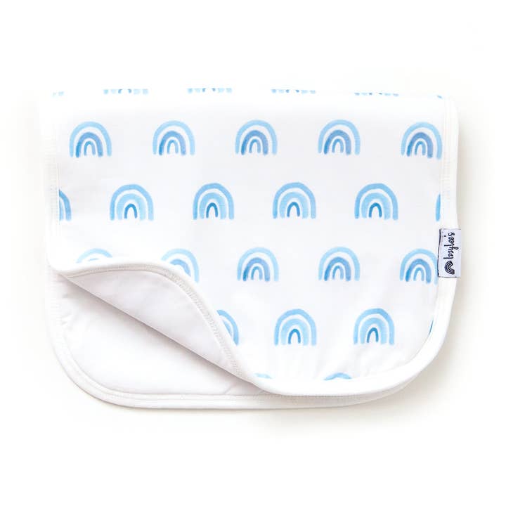 Blue Rainbow Organic Burp Cloth for wholesale by IzzyLee's