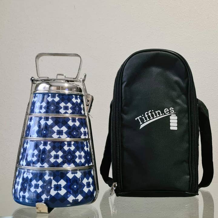 Printed design Pyramid tiffin Stainless Steel container5 for wholesale by Tiffin Spain