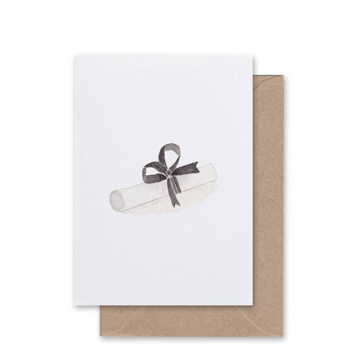 Diploma Watercolor Greeting Card — Blank Inside for wholesale by Daydream Paper Studio