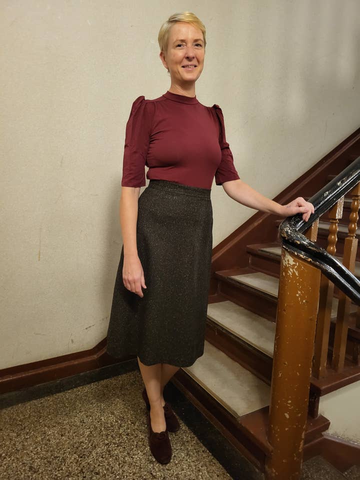 Hazel, jersey shirt with a slim turtleneck for wholesale by Gabriele Sabe