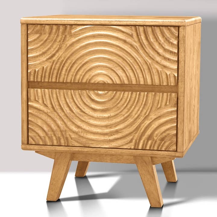 Acacia Harmony Nightstand with 2 Drawers for Elegant Bedroom Storage for wholesale by Megsu