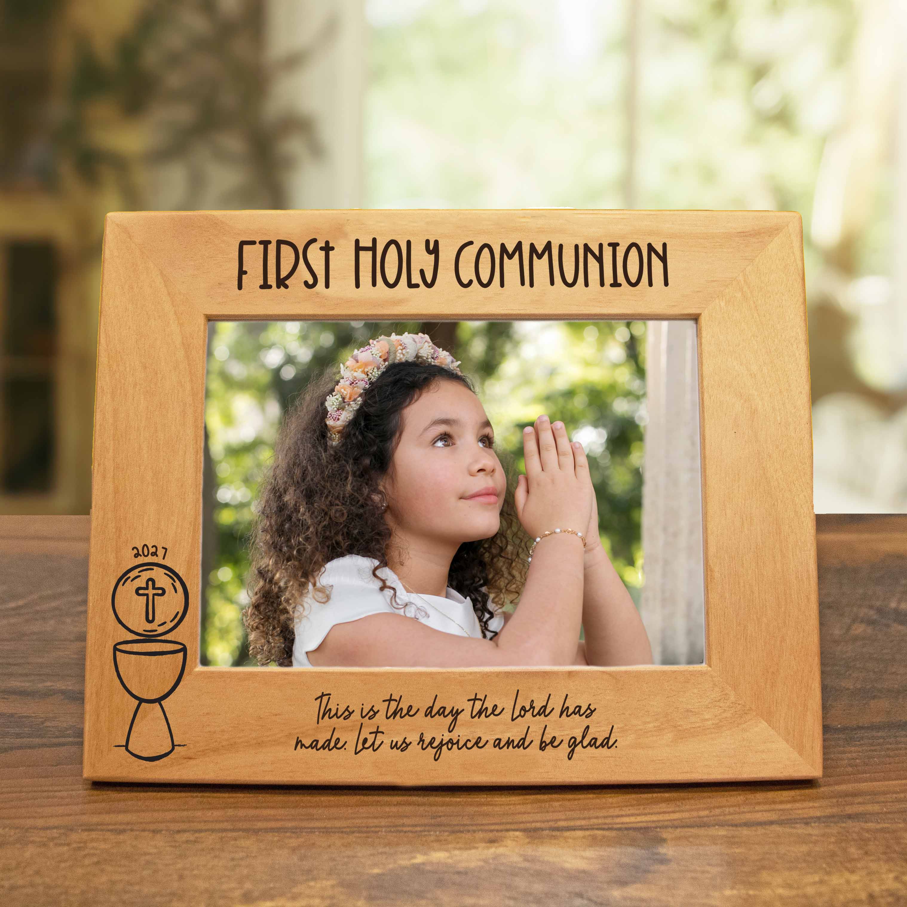 Firefly Wishes - Wholesale Picture Frame - First Holy Communion Wood Picture Frame - Classic Chalice5
