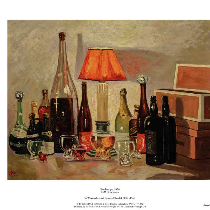 Bottlescape, 1926 par W S Churchill - Impression d'art. pour la vente par Ganymed Press