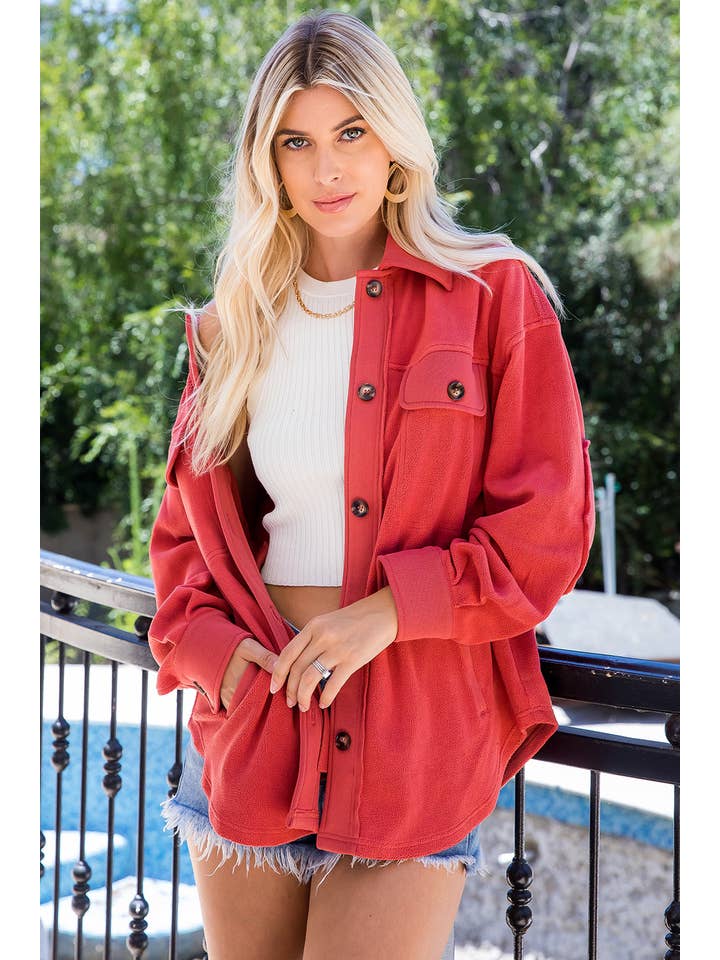 Sweet Lovely by Jen - Wholesale Shirt Jacket/Shacket - Women's - SOFT COZY WASHED SHACKET29