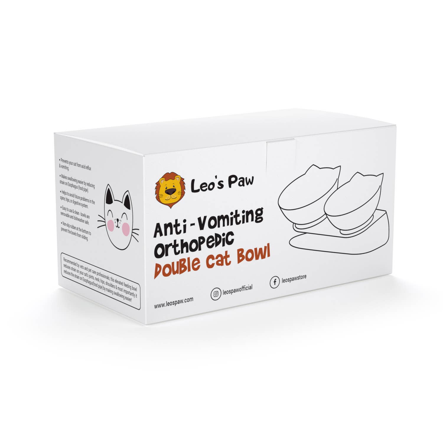 Leo's Paw – Engroshandel Madskål - Kat/hund – Anti-opkastning ortopædisk katteskål10