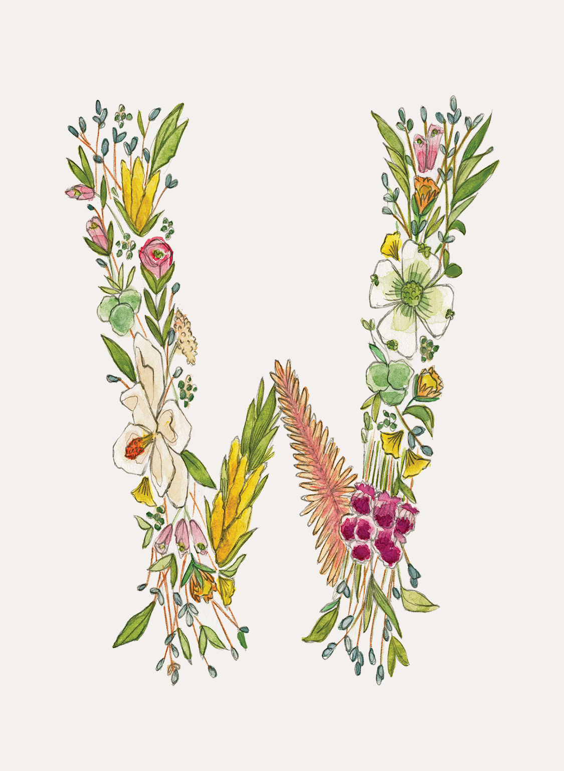 Hattie Darling - Wholesale Stationery/Notecard Set - Floral Monogram Stationery Set - 8 Folded Cards22