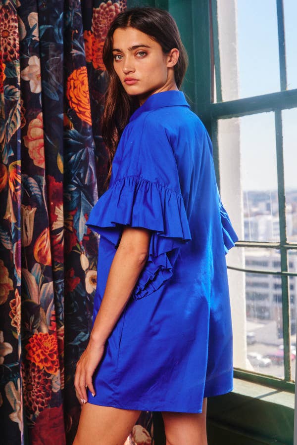 BUCKETLIST INC - Wholesale Romper - Women's - R5280 Ruffled Sleeve Solid Romper5