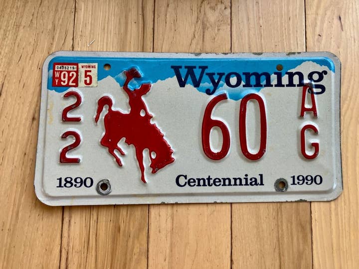 1992 Wyoming Nummernschild - Niedrige Nummer für den Großhandel von RusticPlates