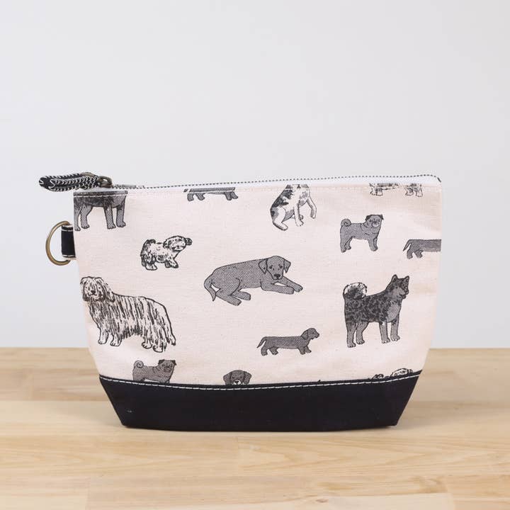 ShoreBags - Wholesale Pouch - Women's - All In Canvas Zippered Accessories Pouch Dog Print