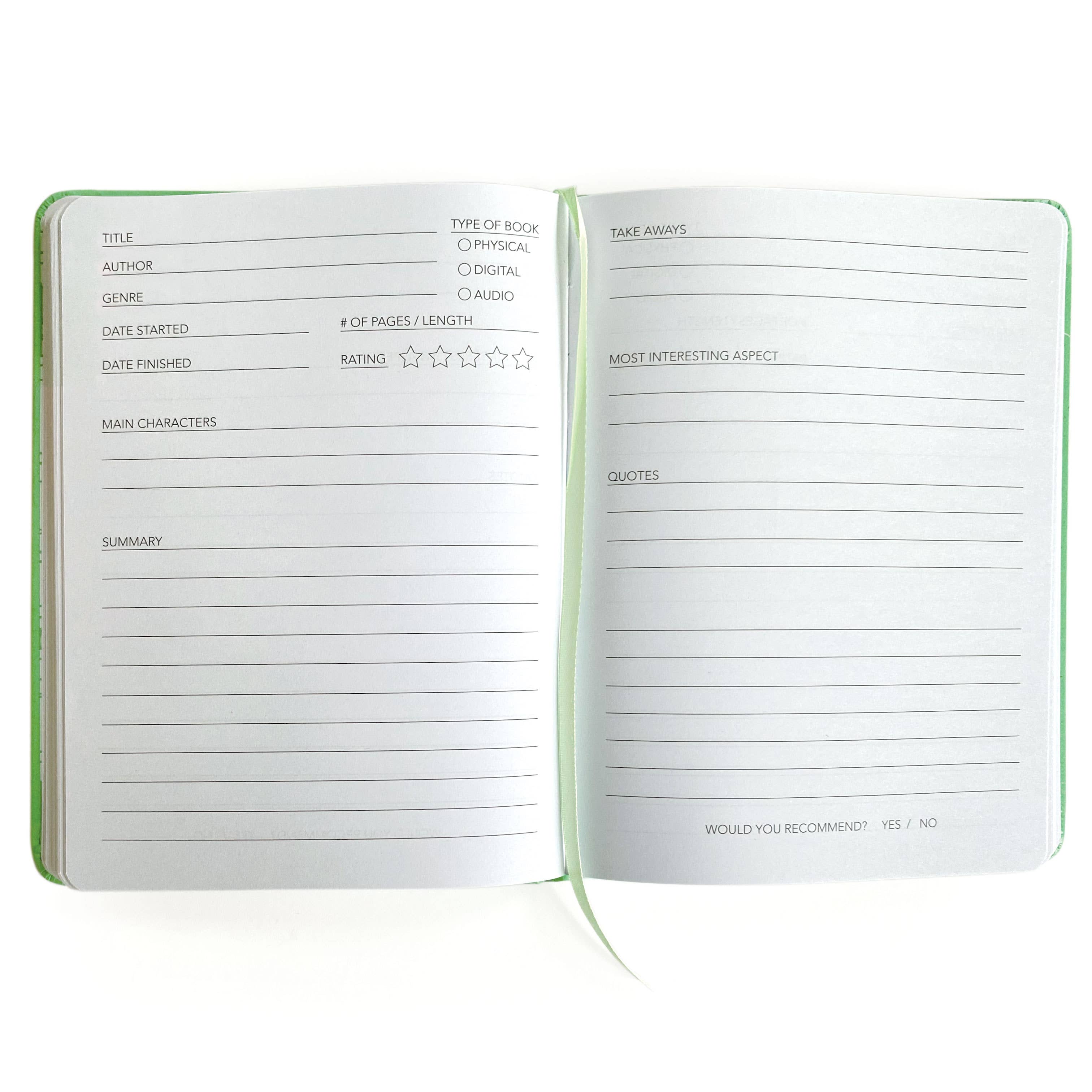 Paper House Productions - Wholesale Journal/Diary - Well Read Guided Journal - Green1