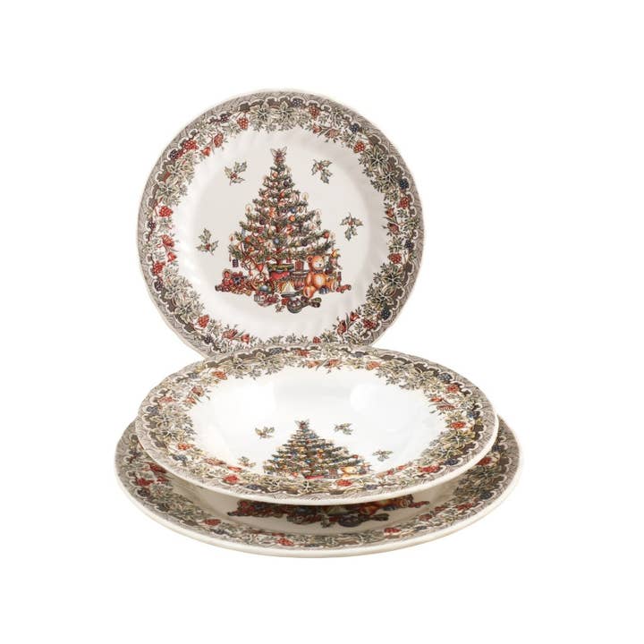 H&H - Wholesale Dinnerware Set - 18-Piece Tableware Set Seasons Greetings Earthenware2