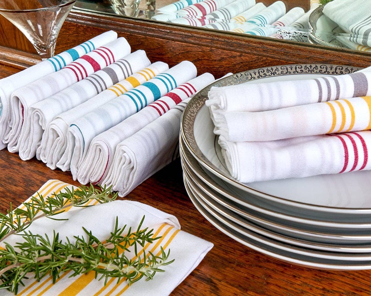 Mary's Kitchen Towels – wholesale Dinner & cloth napkin – Striped Bistro Cloth Napkins, 100% Cotton7