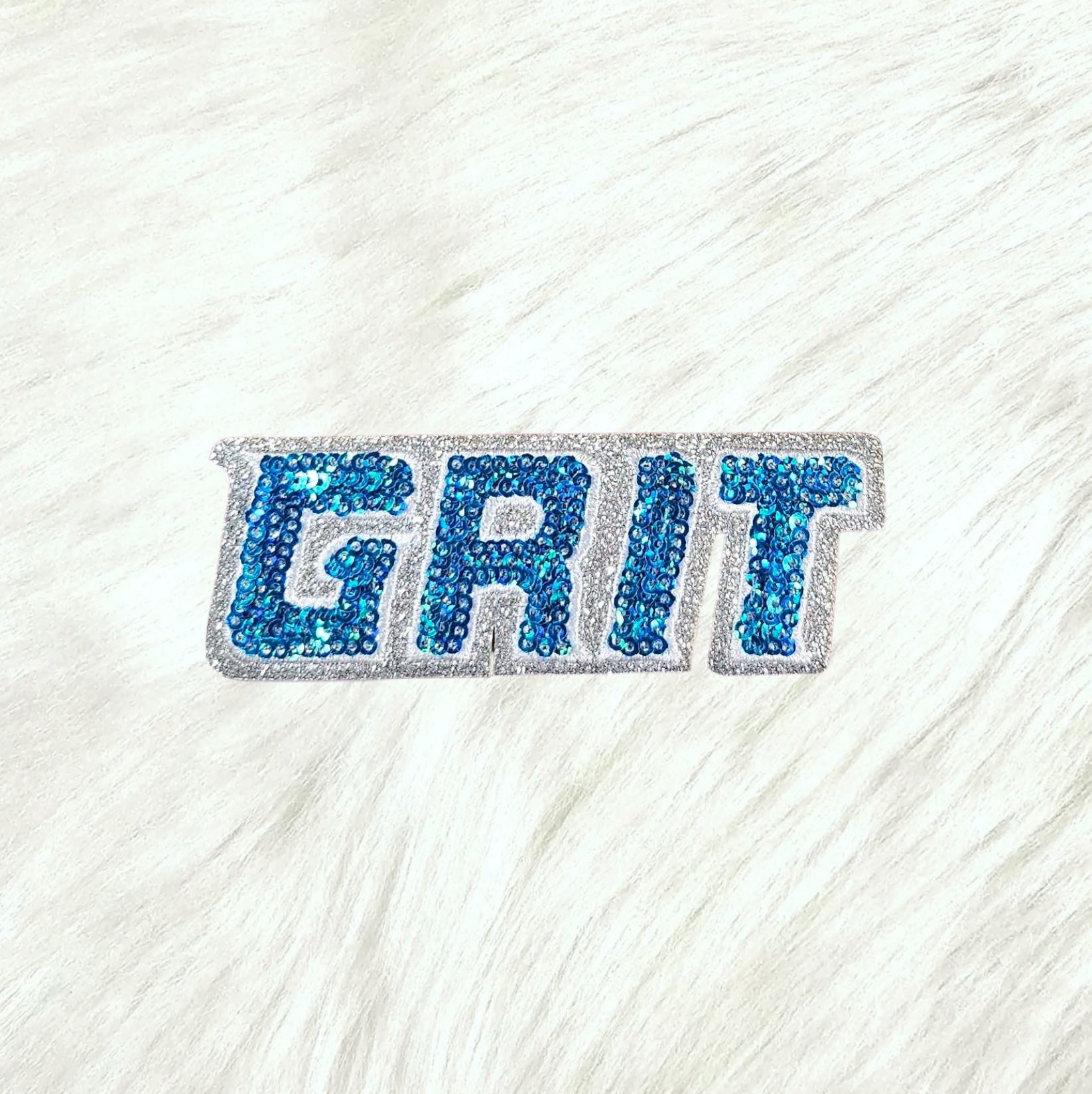 Scratch Decor - Wholesale Patch - GRIT Sequin with Silver Glitter Small Iron On Patch0