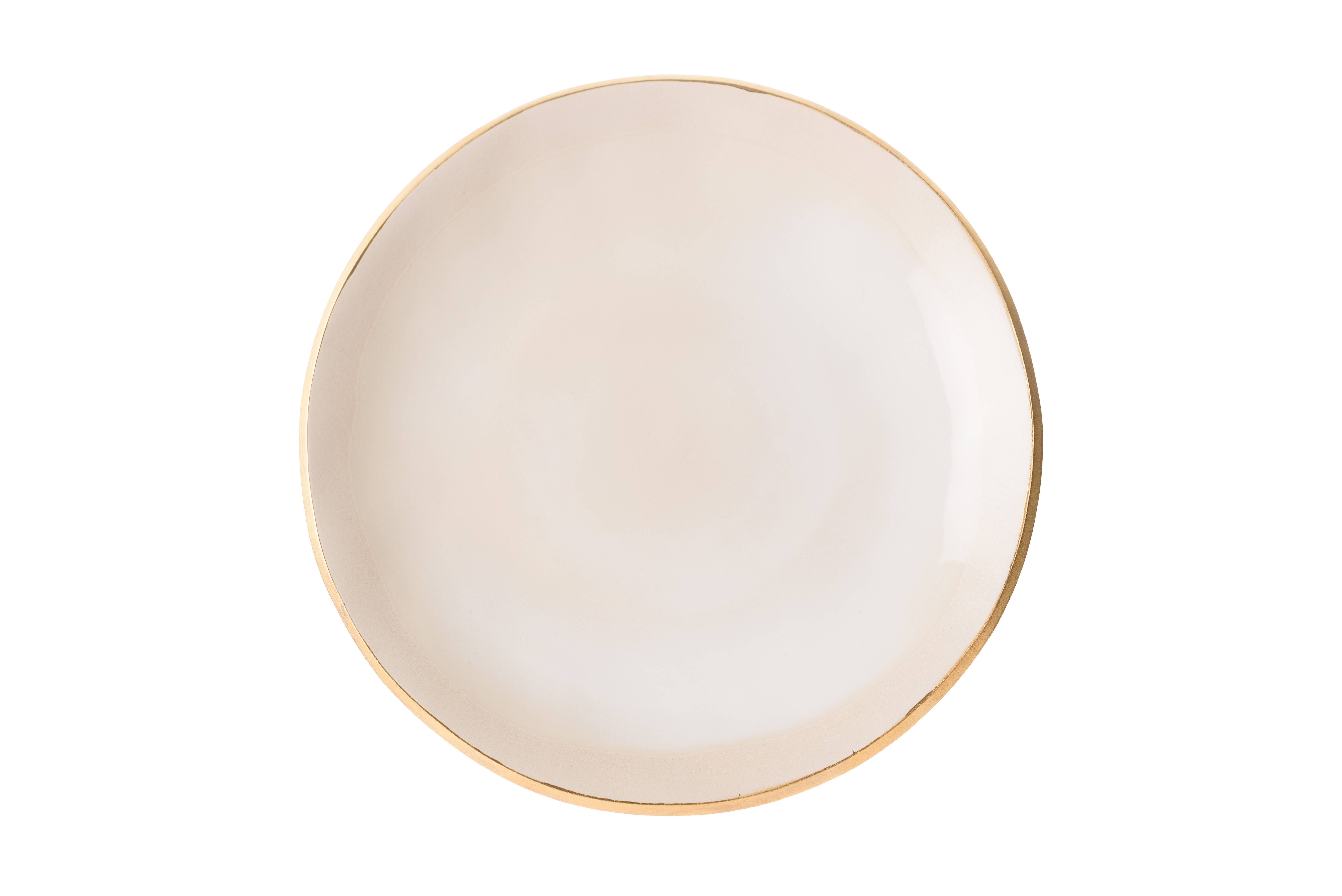 Nosse Ceramics - Vente Assiette - Assiette de table 28 cm – Bord ivoire doré4