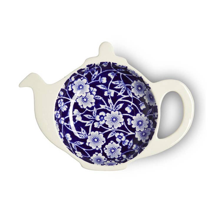 Blue Calico Mini Teapot Tray for wholesale by Burleigh