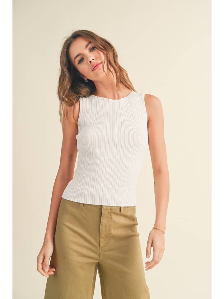 MIOU MUSE - Wholesale Knit Top - Women's - T3779 VISCOSE RIBBED KNITTED TOP5