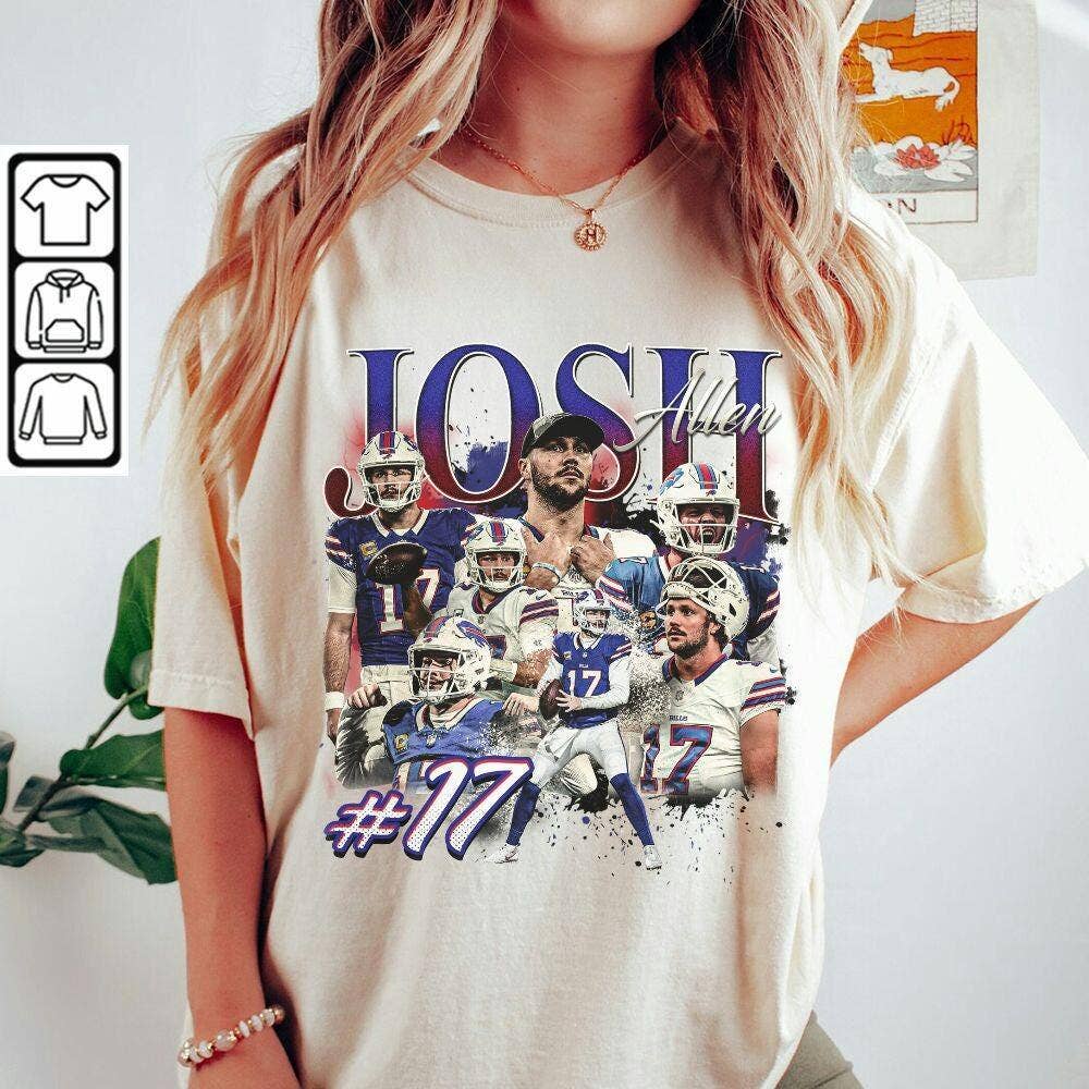 TheKingShirt - Wholesale Graphic Sweatshirt - Women's - Josh Allen Buffalo Bills Spirit Football Long Sleeve Tee3