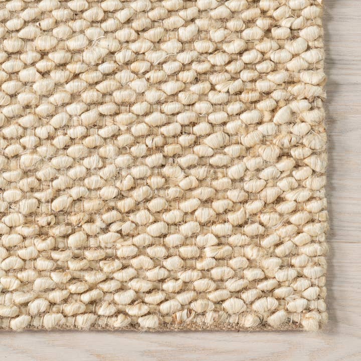 Beige Home Conservatory Textured Handwoven Jute Area Rug for wholesale on Faire2