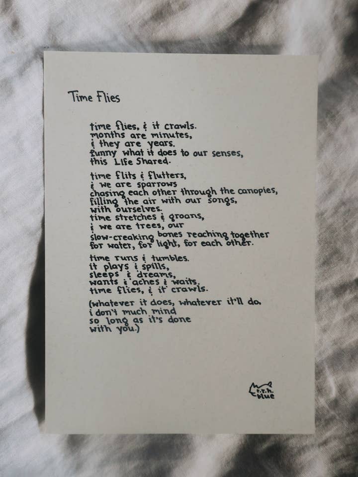 Time Flies // Poem for wholesale by NOTESONTHEWAY