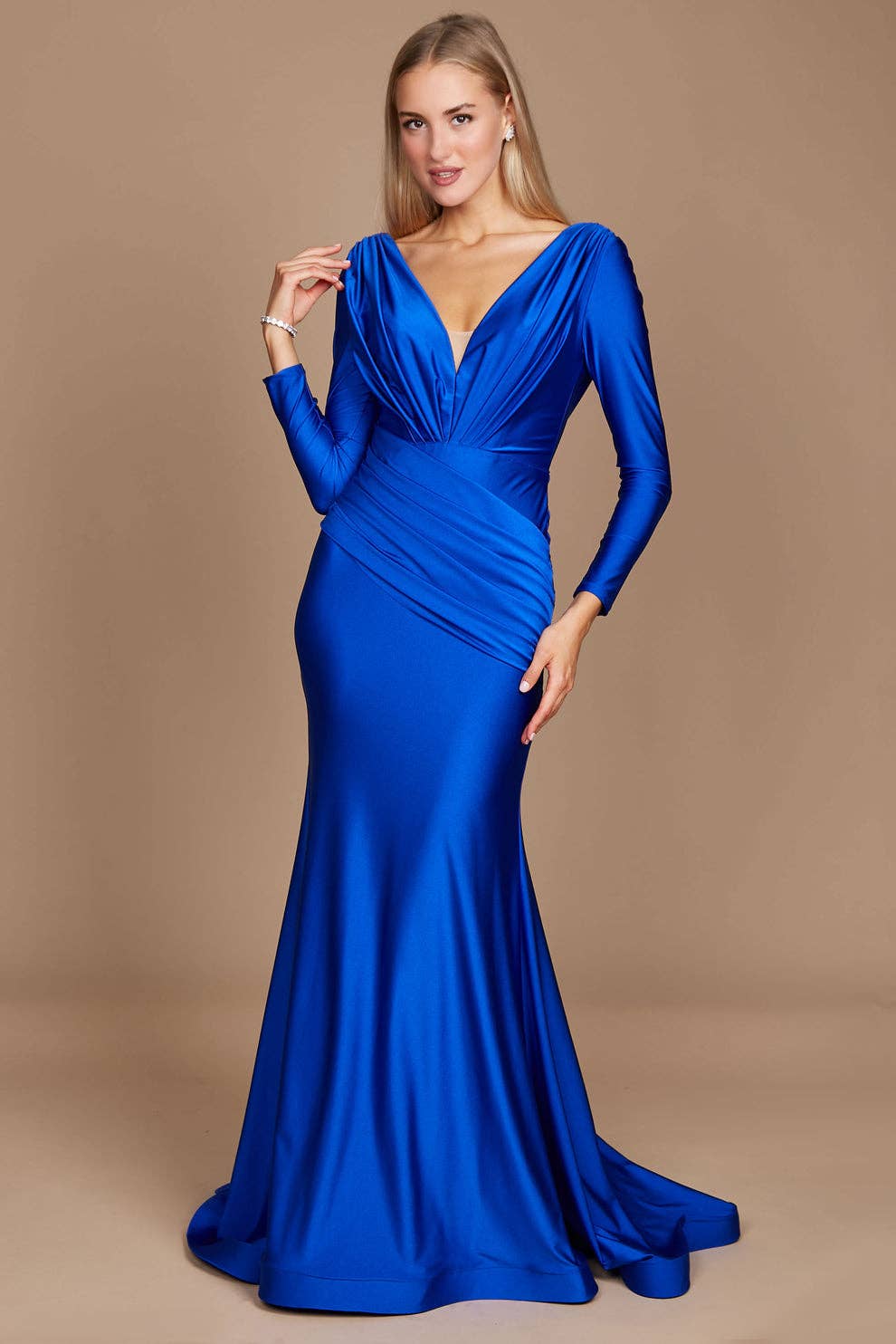 Kos Couture - Wholesale Gown - Women's - Long Sleeve Formal Evening Dress  5
