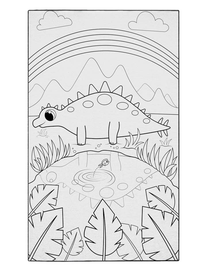 Oasi dello stegosauro per la vendita all'ingrosso da parte di Coloring Rugs