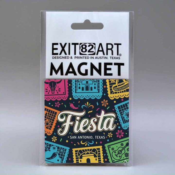 Imán cuadrado de 3" - Fiesta - San Antonio para venta al por mayor de EXIT82ART