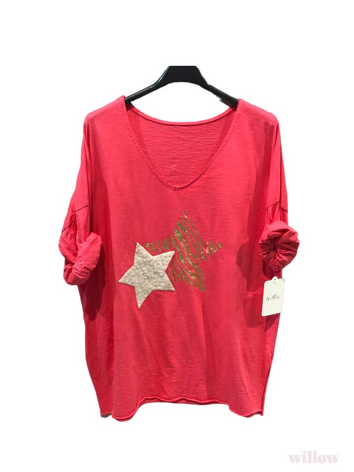 MOONSUN - Wholesale Blouse - Women's - Long sleeve double star cotton top