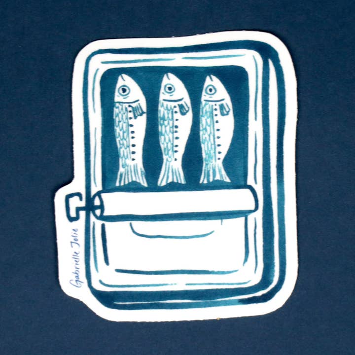 Tinned Fish Sticker for wholesale by Fish-Eyed by Gabrielle Jolie