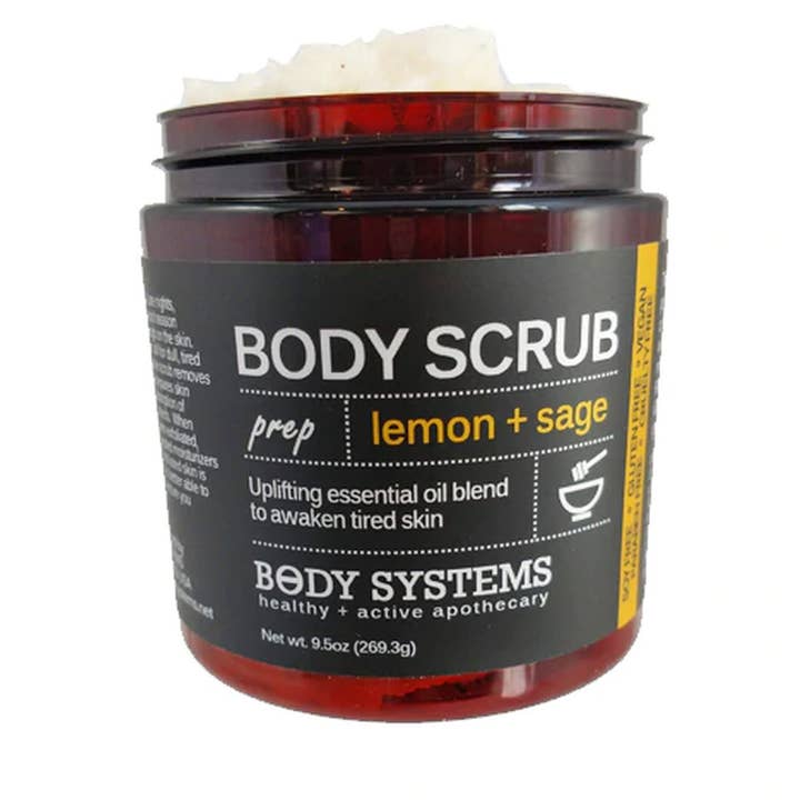 Lemon + Sage + Lavender Body Scrub for wholesale by Body systems