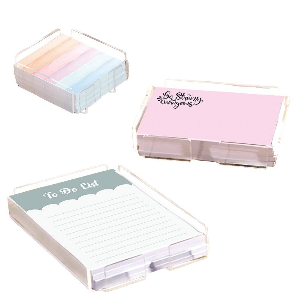 Post-it® Notes Design Series – wholesale Skrivbordsfack – ✨ Klar akrylbricka – Passar 3x3, 3x4 & 4x6 Post-it®-lappar0