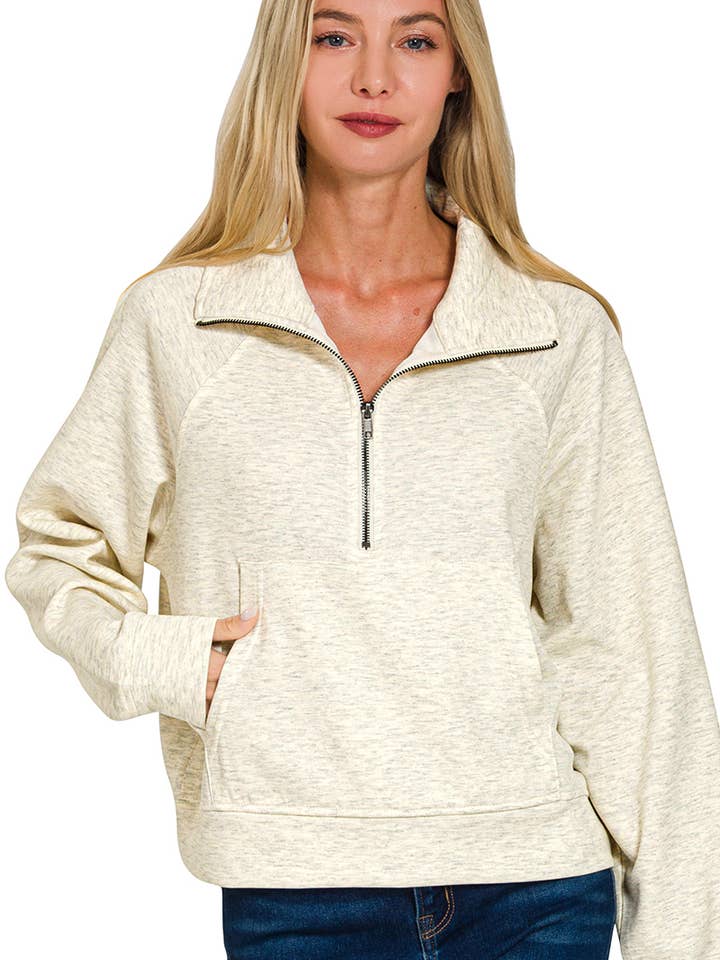 .1028 Scuba Half Zip Pullover With Kangaroo Pocket SI-28952 for wholesale by 42POPS