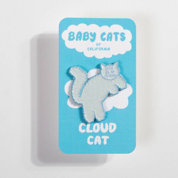 Cloud Cat Enamel Pin for wholesale by Baby Cats of California