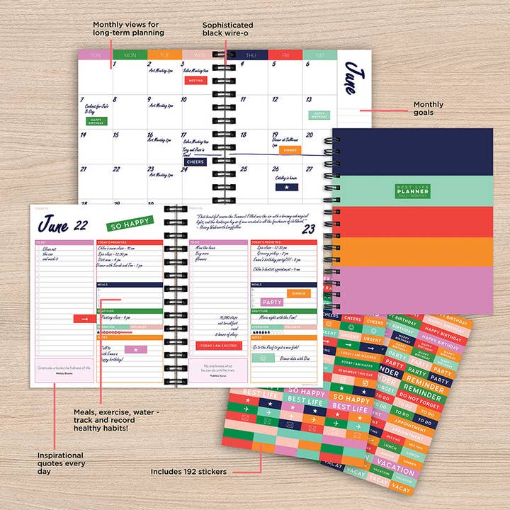 TF Publishing - Paper Goods - Wholesale Planner - Daily Monthly Best Life Luxe Undated Planner