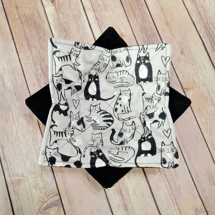 Burpie Bibs Boutique - Wholesale Oven Mitt/Pot Holder - Cat Bowl Cozy | Flower Cat Kitten Hot Pad | Padded Holder5