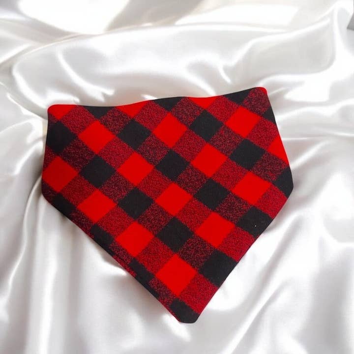 Traditional Buffalo Plaid Bandana for wholesale by Callies Place Pet Boutique