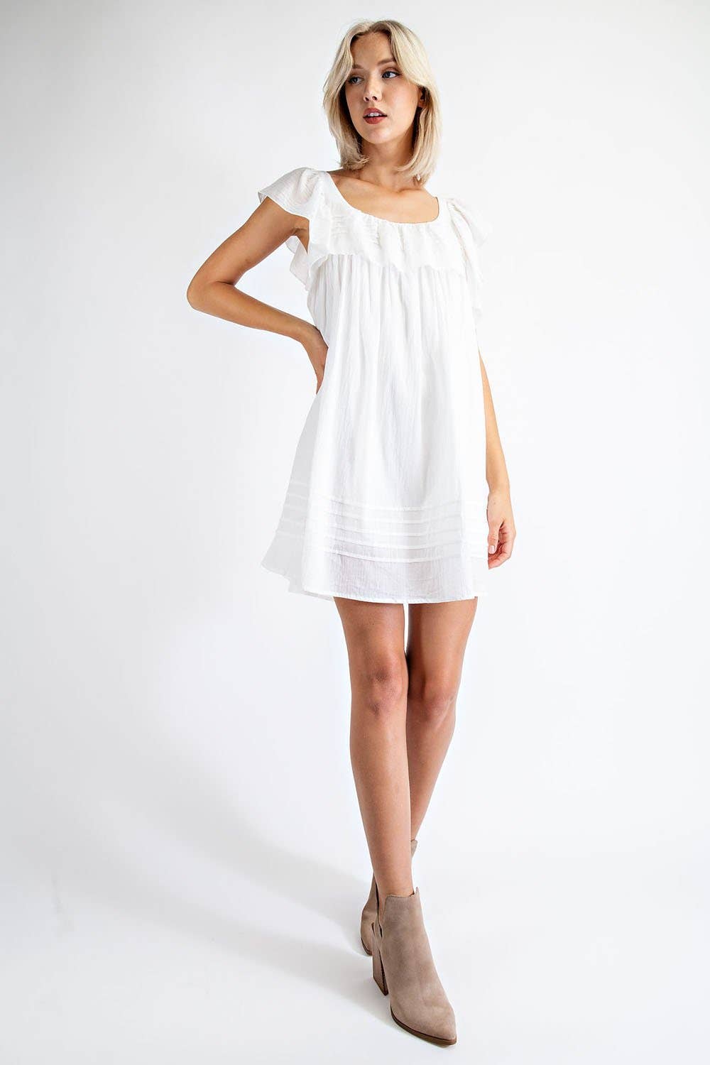 Edit by Nine - Wholesale Dress - Women's - TD1385 COTTON VOILE BABYDOLL WITH  RUFFLE SLEEVE7