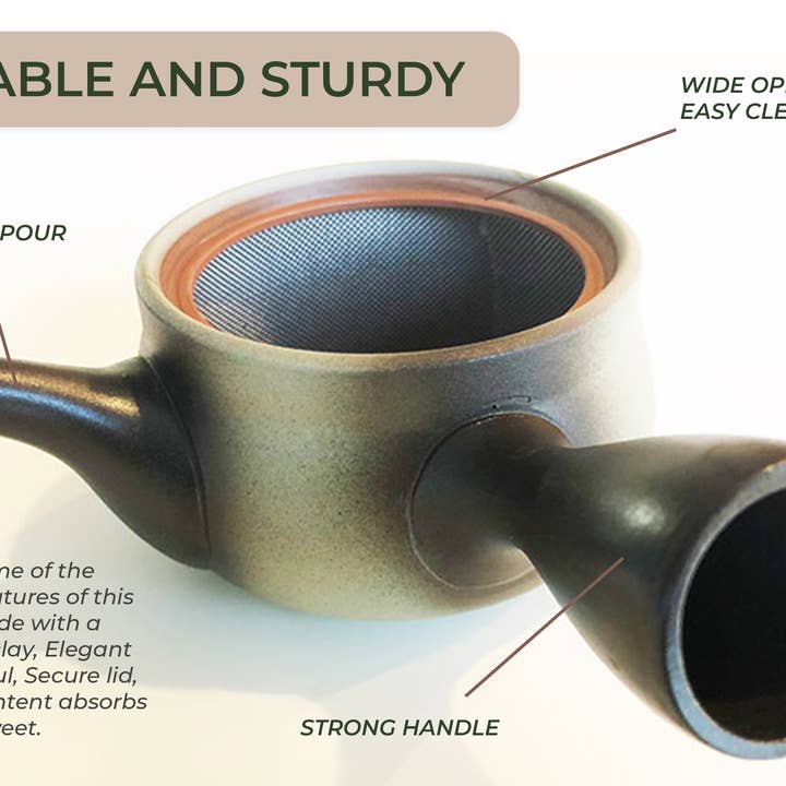 Japanese Green Tea Co. - Vendita all'ingrosso Teiere - Tokoname Yaki Kyusu teiera da 270 cc per tè Fukamushi19