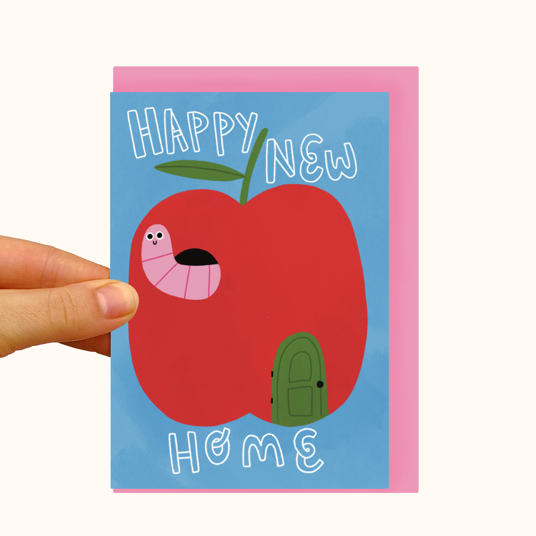 Mimo – wholesale Everyday greeting card – Worm In Apple House 0