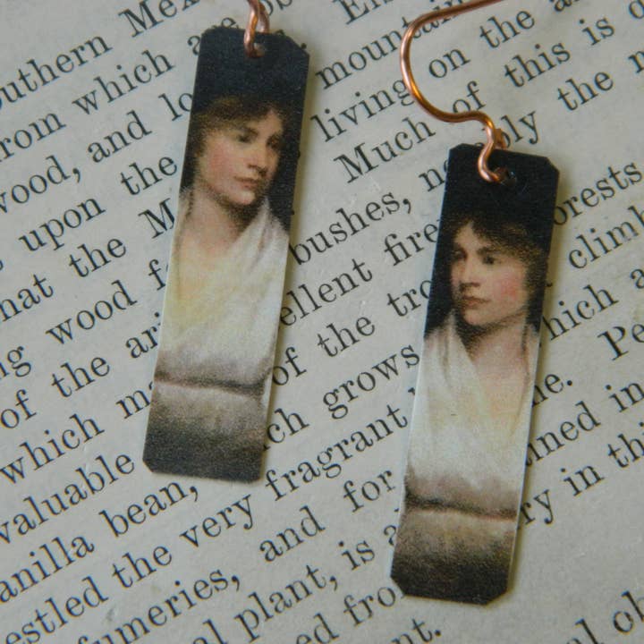Boucles d'oreilles Féministe Auteur Mary Wollstonecraft pour la vente par Sarah Wood Studio