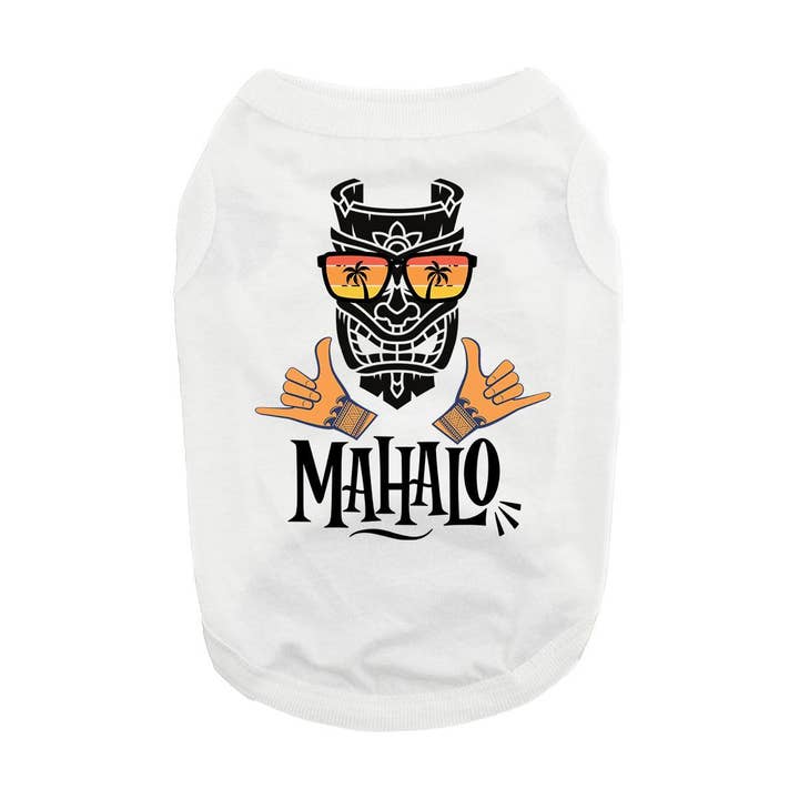 Mahalo Dog Shirt - White for wholesale by Doggie Design