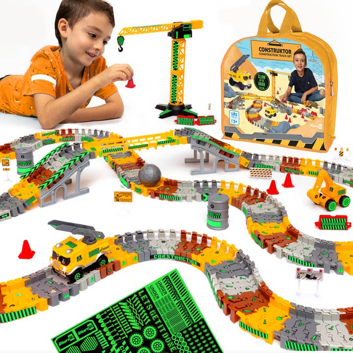 JitteryGit – Großhandel Spielzeugset – Kinder – Spielzeug-Schienenwagen-Set zum Basteln — STEM Glow in the Dark Toys