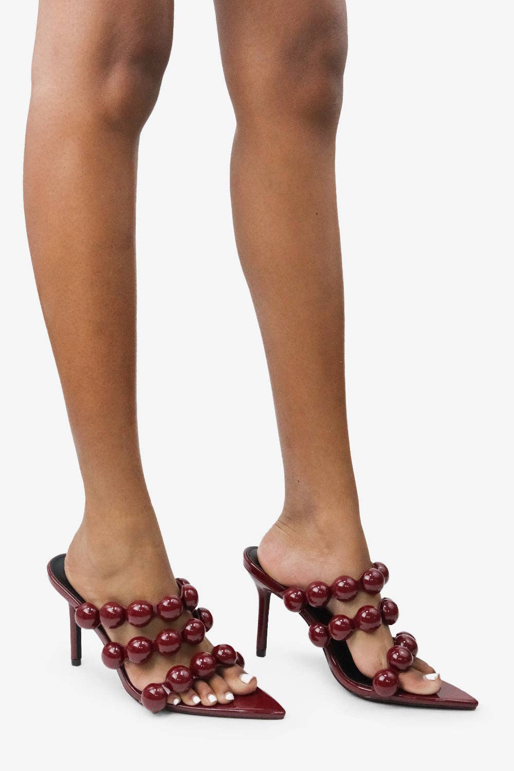 Lemonade Shoes - Wholesale High Heels - Women's - ASHLYNN - Sculptural Beaded Mule Heels7