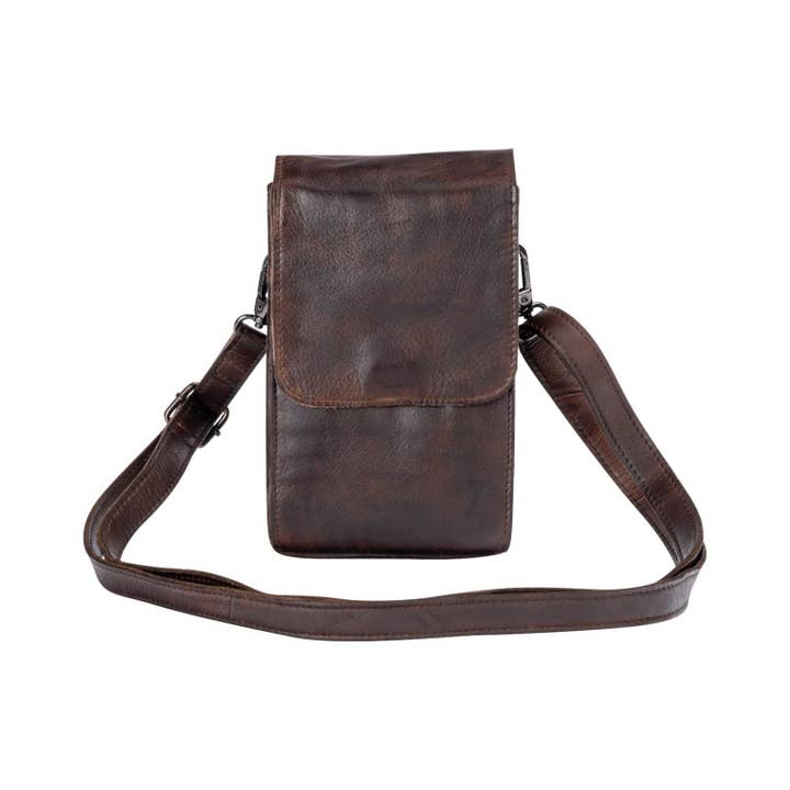 Greenwood Leather - Wholesale Crossbody Bag - Unisex - Leather Shoulder Bag Ivy Brown