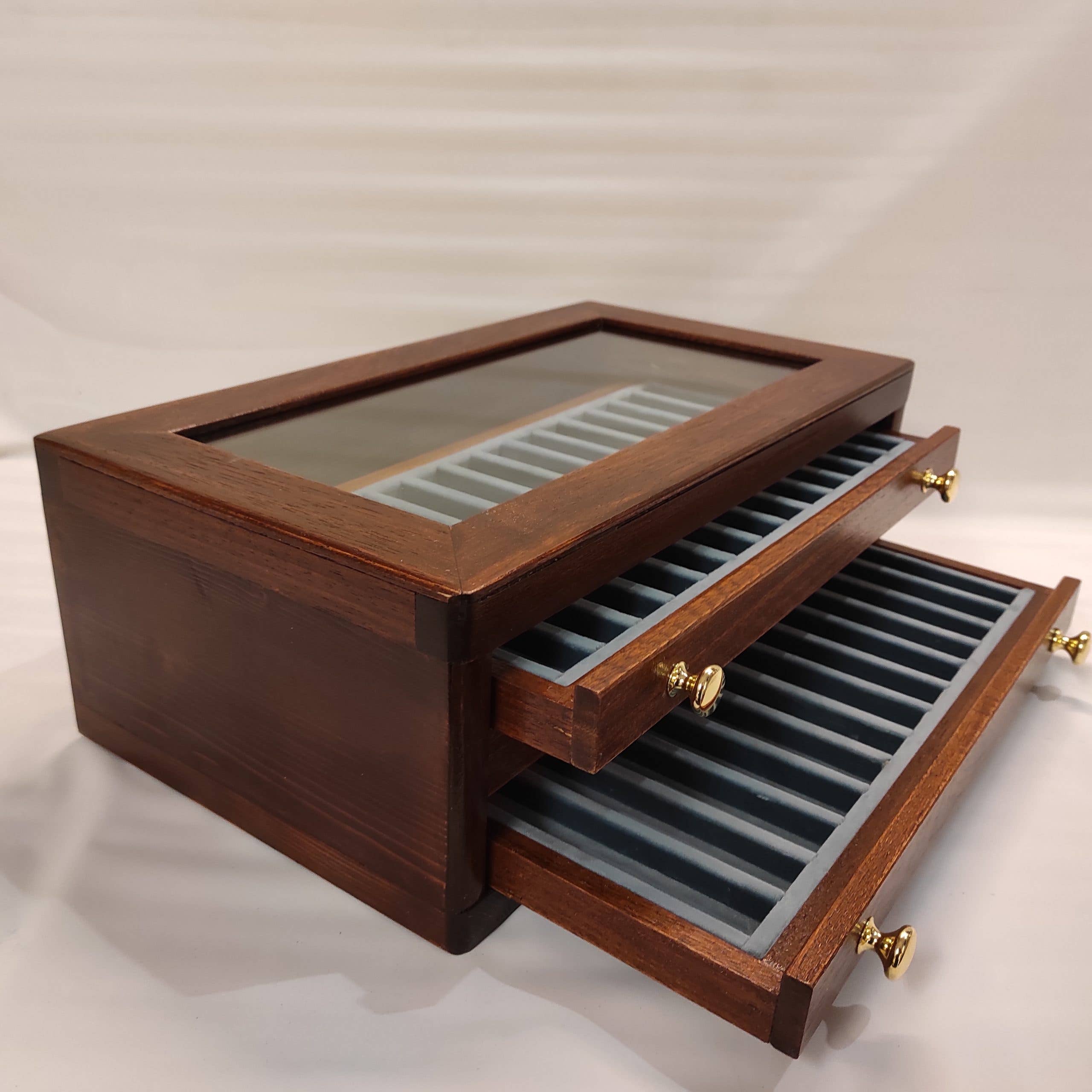 Coins&More - Wholesale Pen & Pencil Holder - Wooden cabinet for 39 collectible pens2