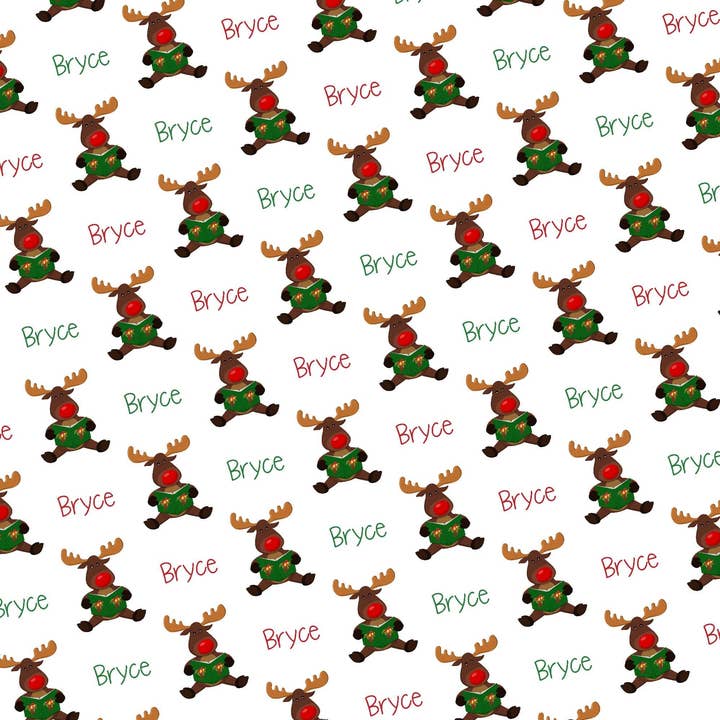 Embrulho de presente de Natal personalizado Moose por atacado de Potter's Printing