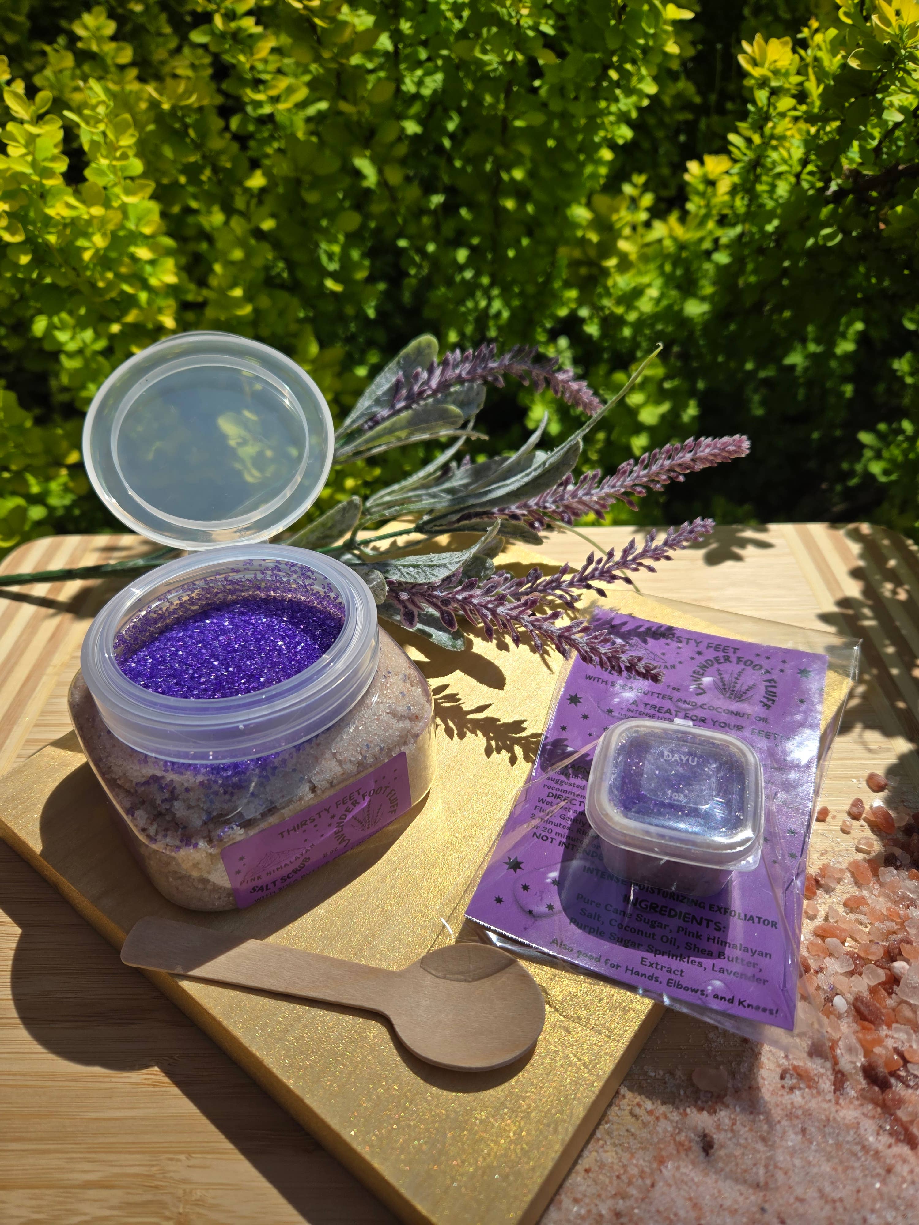 THIRSTY FEET®️ - Wholesale Foot Scrub/Polish - Lavender Salt Foot Fluff Sugar Scrub 8 oz Jar8