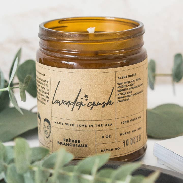 Candela alla lavanda Crush | 22,9 oz per la vendita all'ingrosso da parte di Frères Branchiaux Candle Co.