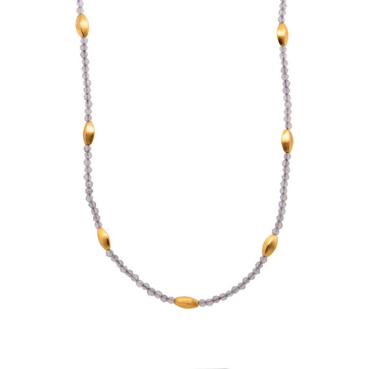 Bliss Necklace Labradorite 24K Gold Vermeil for wholesale by Joyla Jewelry