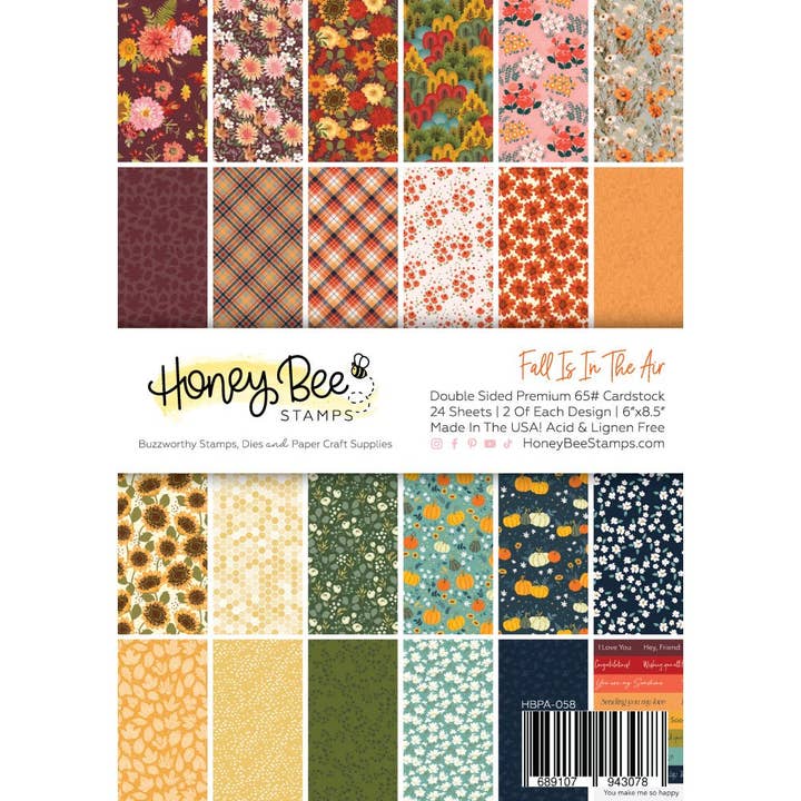 Fall Is In The Air Paper Pad 6x8.5 - 24 Double-Sided Sheets for wholesale by Honey Bee Stamps
